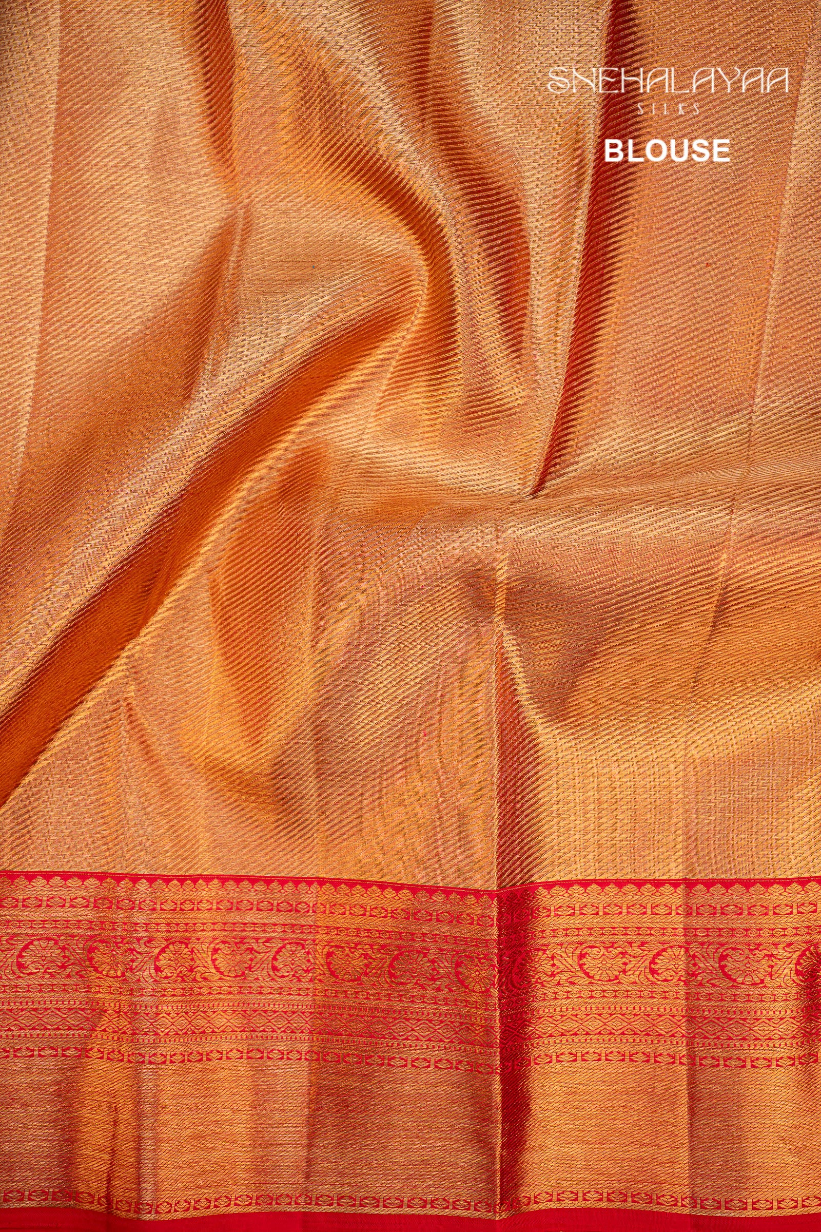 Peach Pink Kancheevaram Tissue Silk Saree