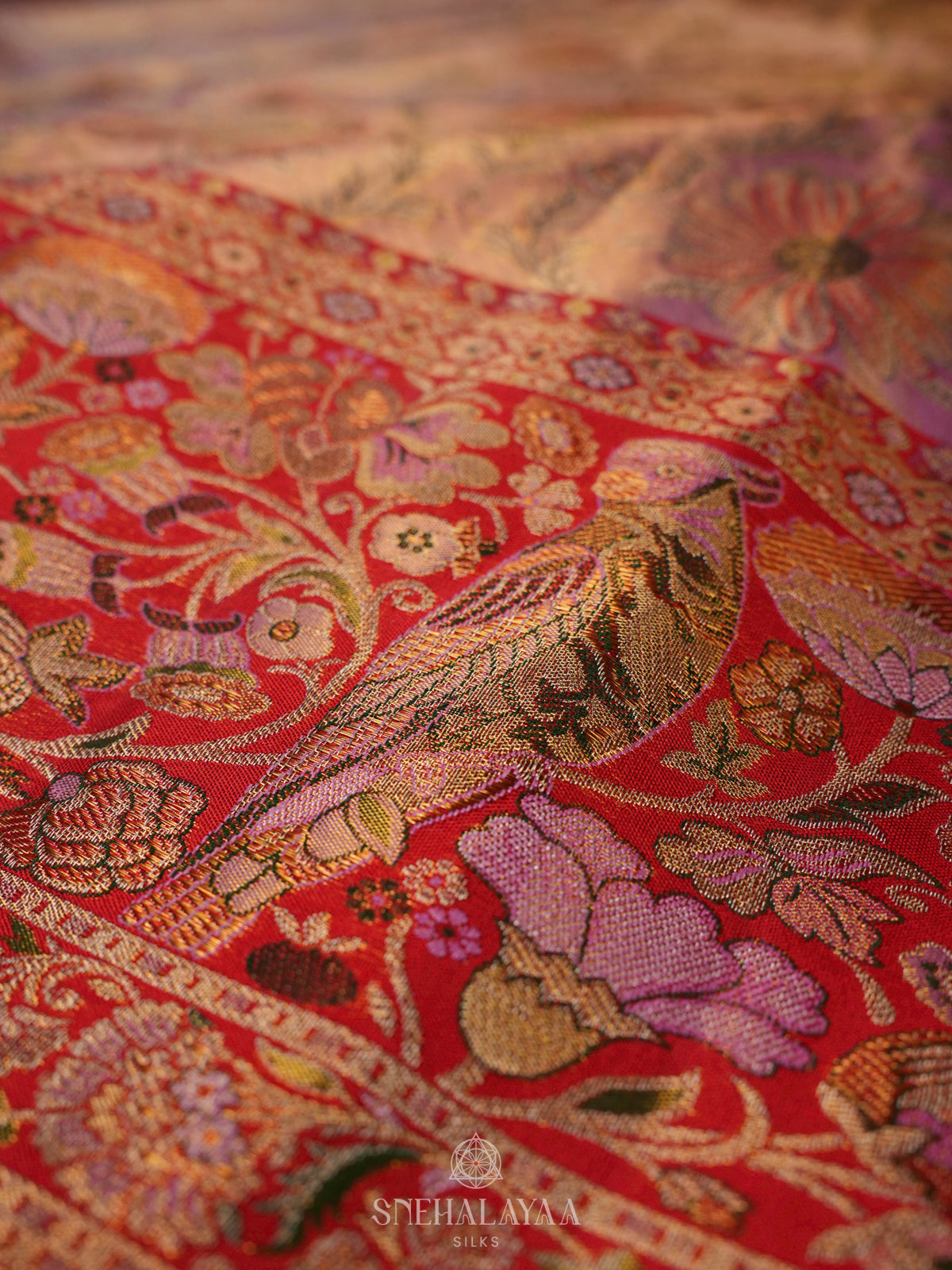 Rose Pink Kanjivaram Silk Saree