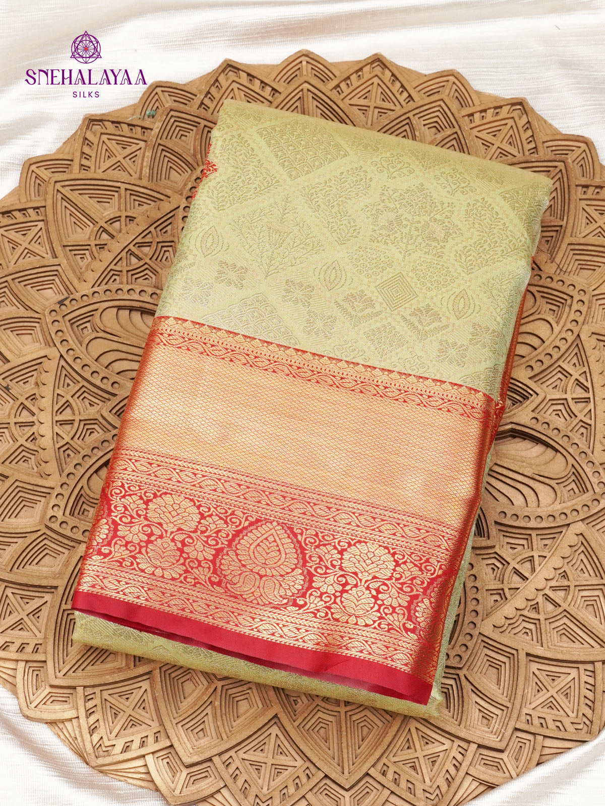Cream Art Silk Saree