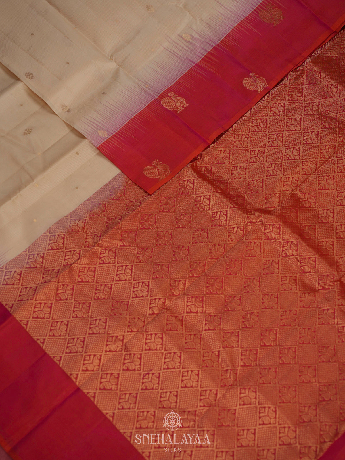 White Kanjivaram Silk Saree