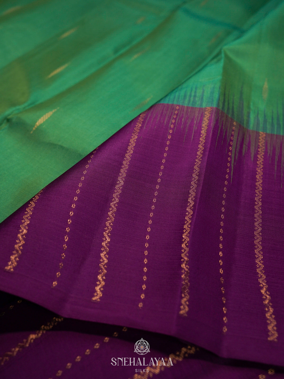 Teal Green Kanjivaram Silk Saree