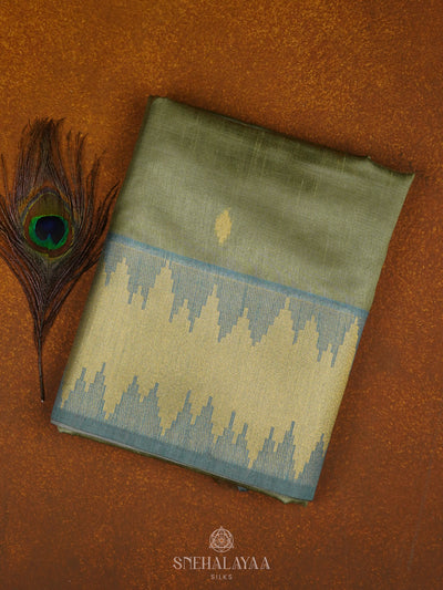 Pale Green Jute Saree