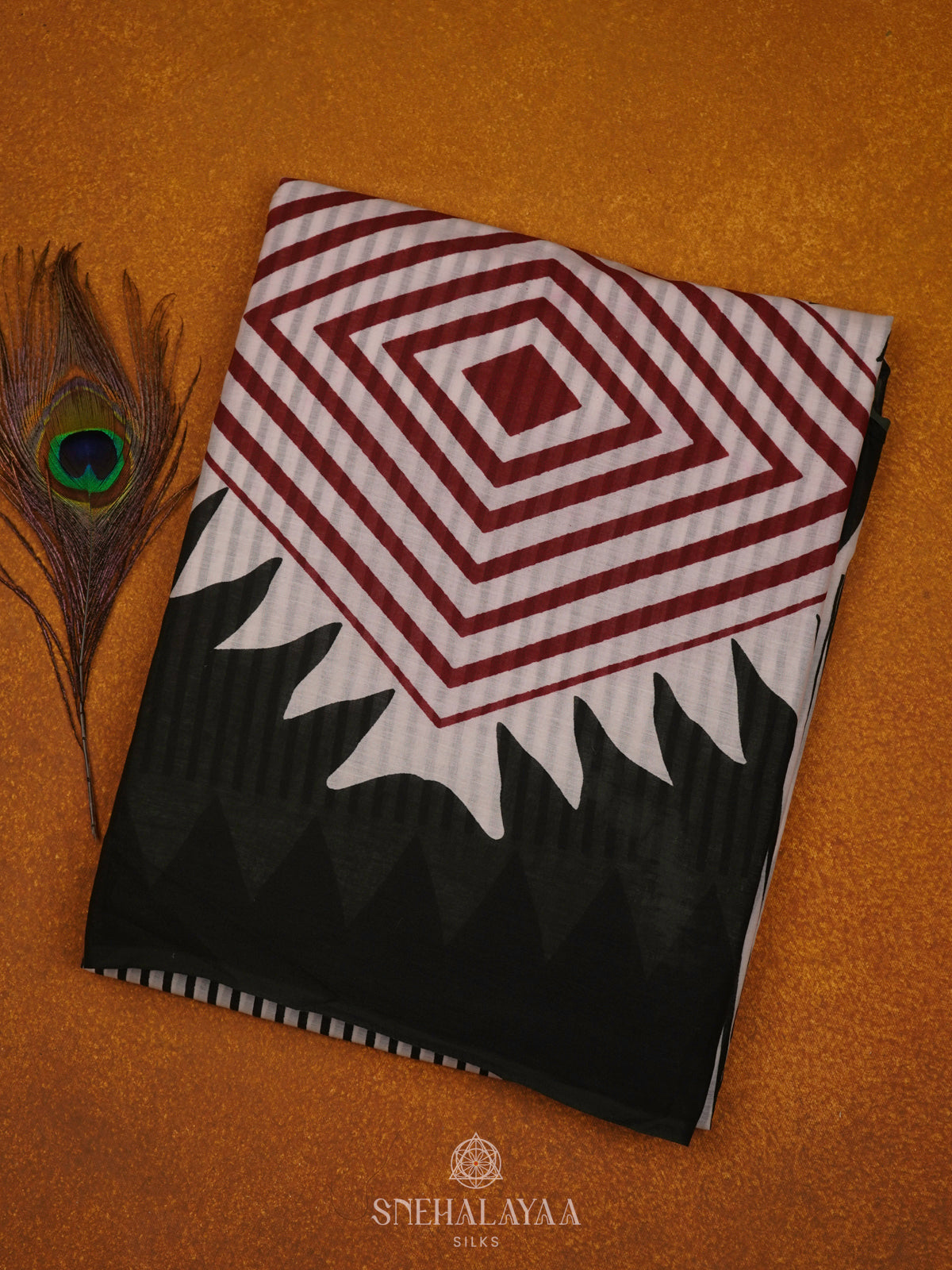 Black Jaipur Cotton Saree