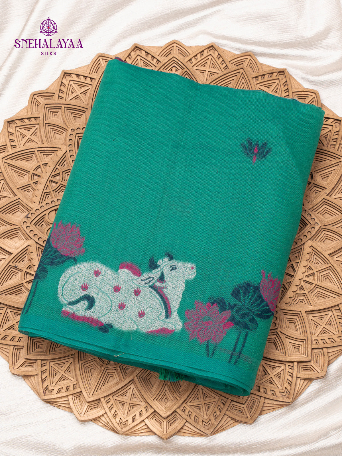 Green Munga Cotton Saree