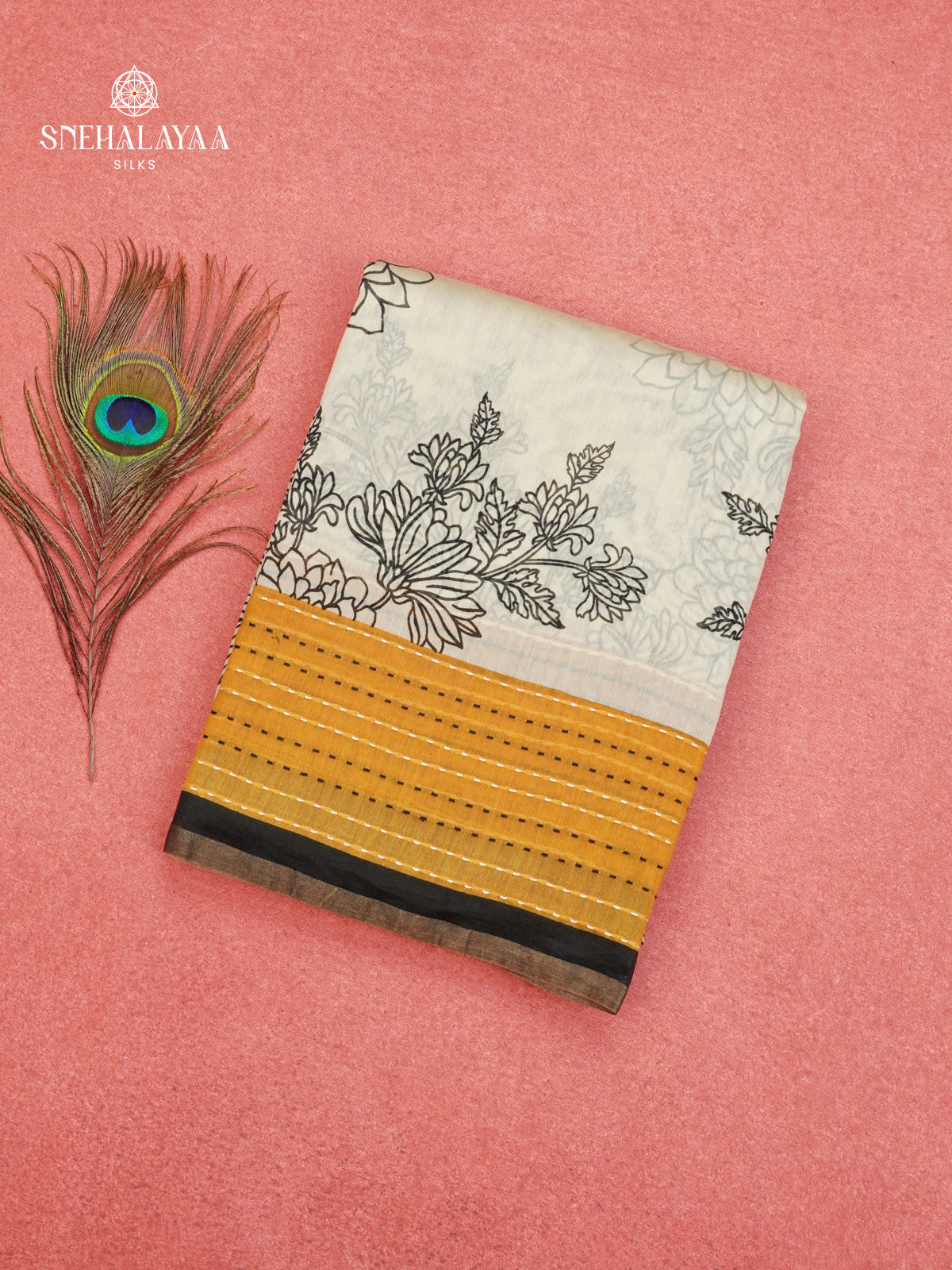 Off White Chanderi Saree