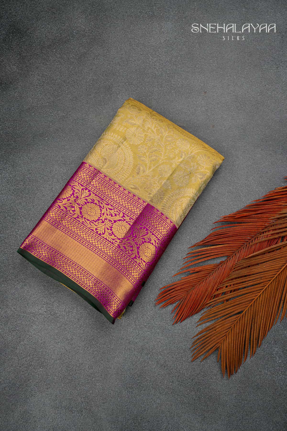 Pear Green Kancheevaram Tissue Silk Saree