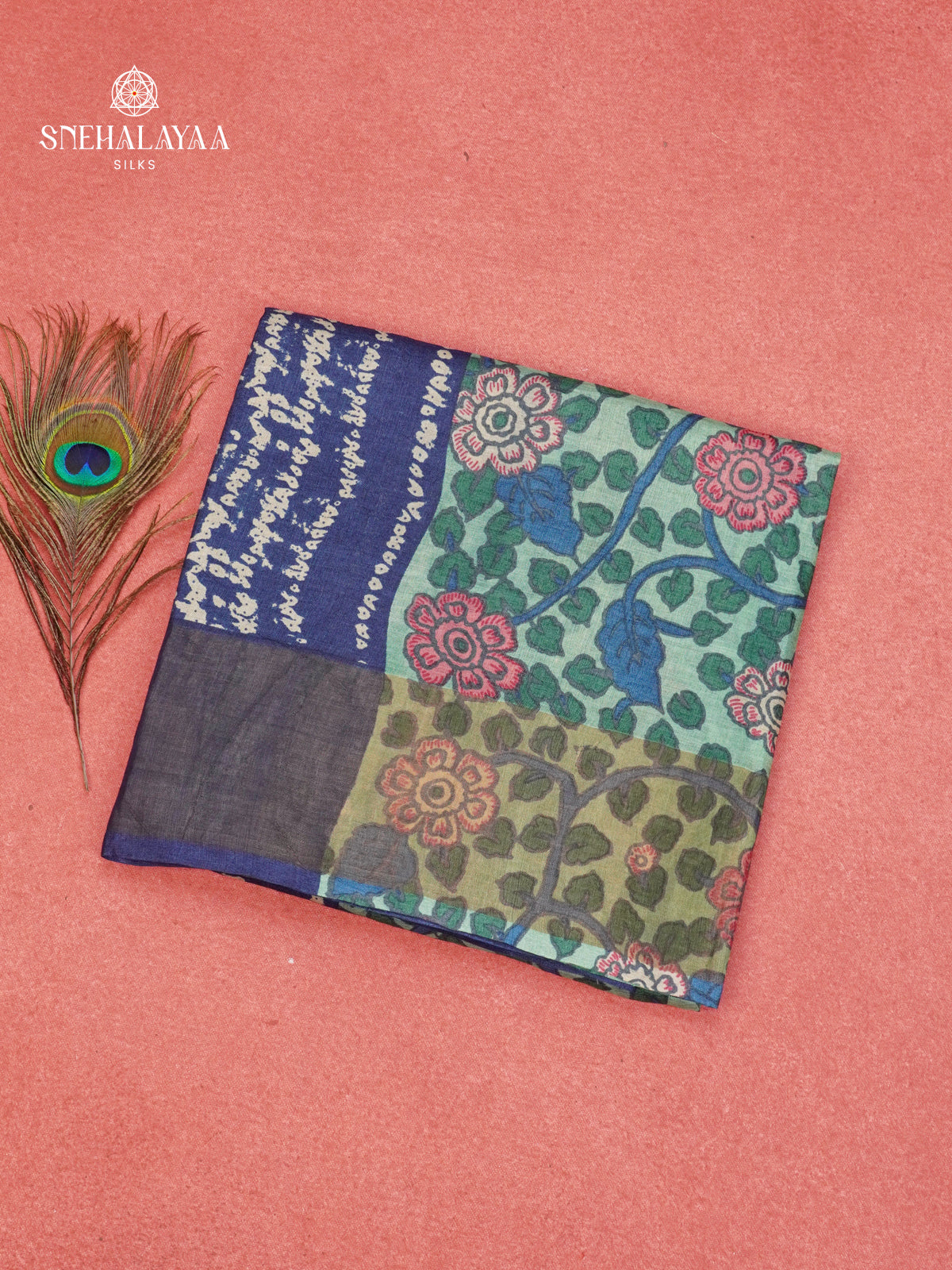 Blue Tussar Saree