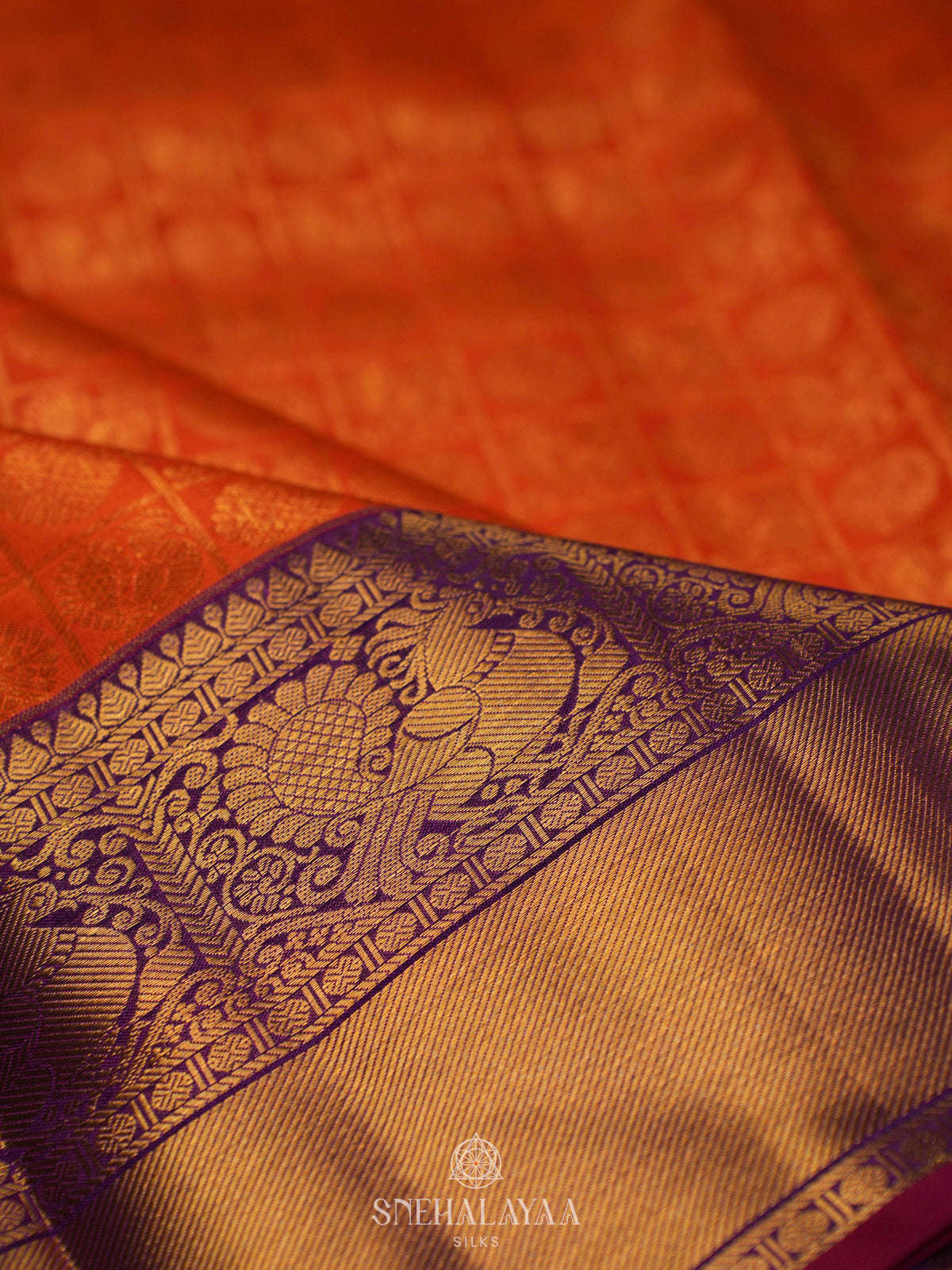Orange Kanjivaram Silk Saree