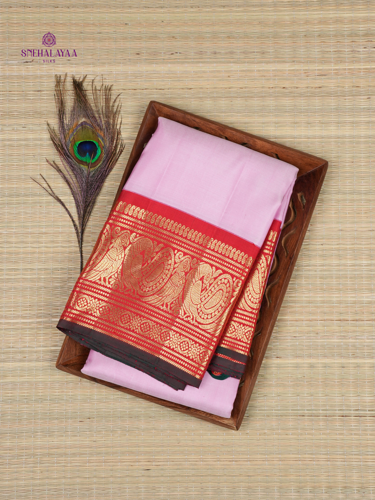Pale Pink Kanjivaram Silk Saree