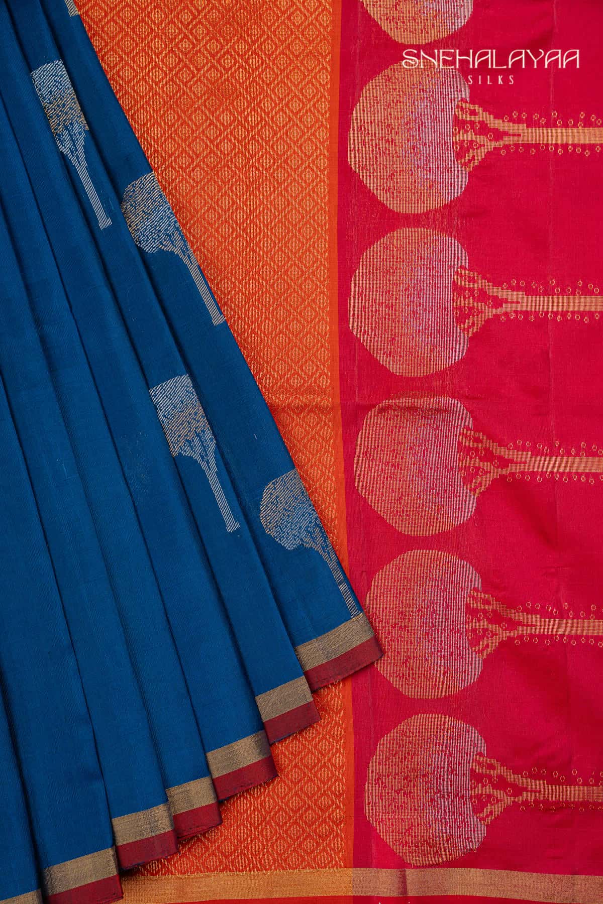 Ink Blue Soft Silk Saree
