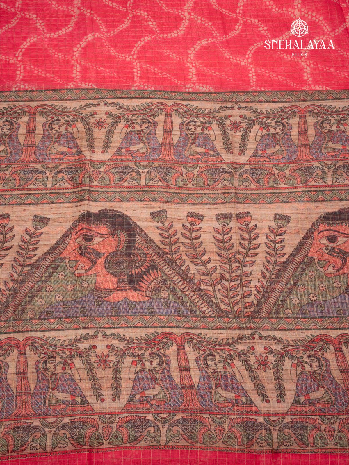 Pink Madhubani Saree