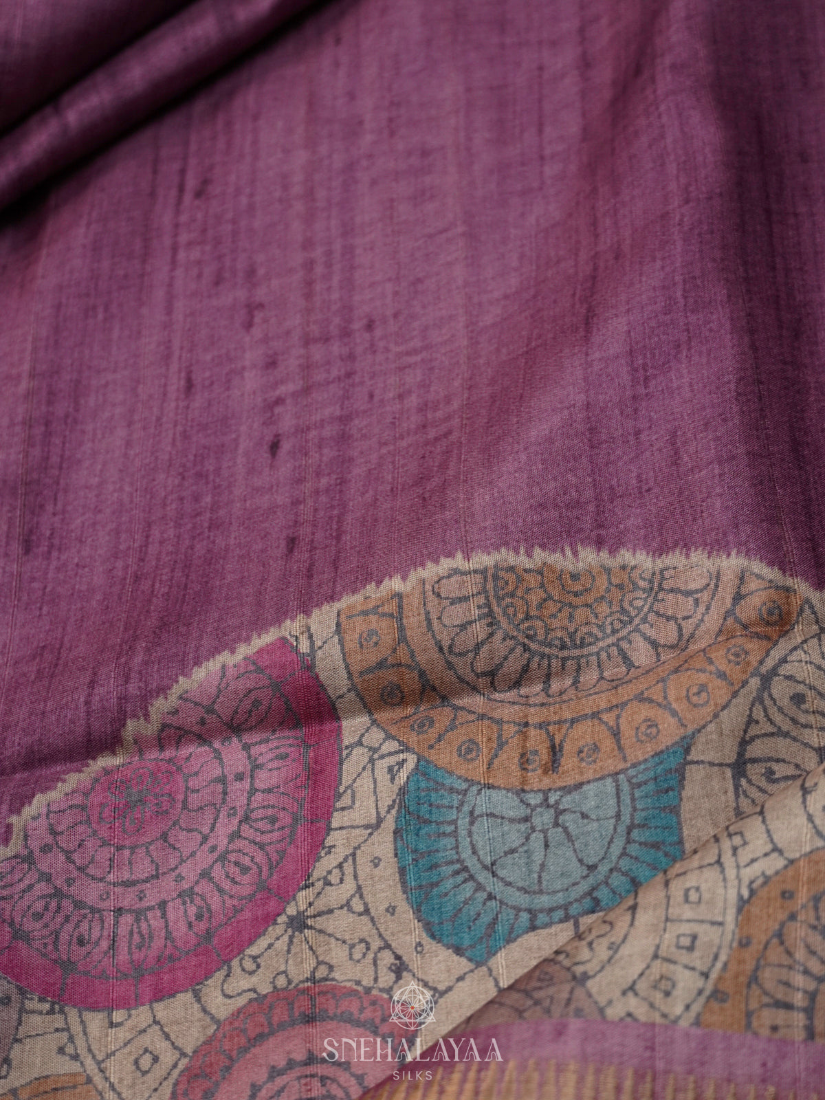 Purple Tussar Saree