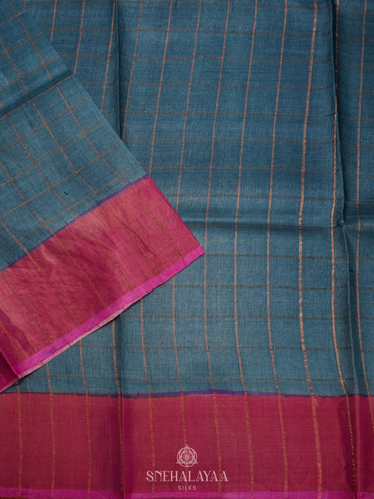 Blue Tussar Saree