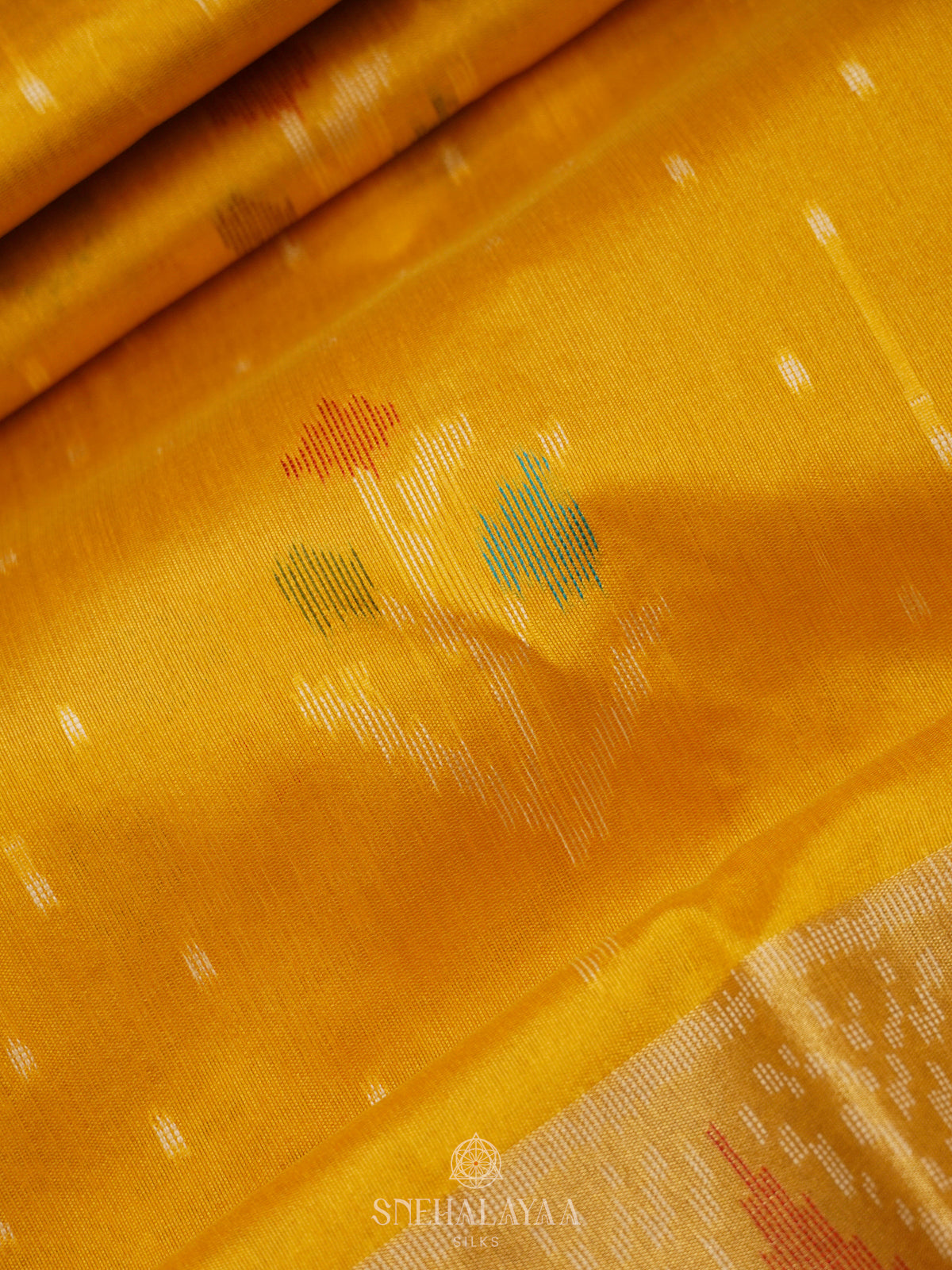 Mango Yellow Tussar Saree