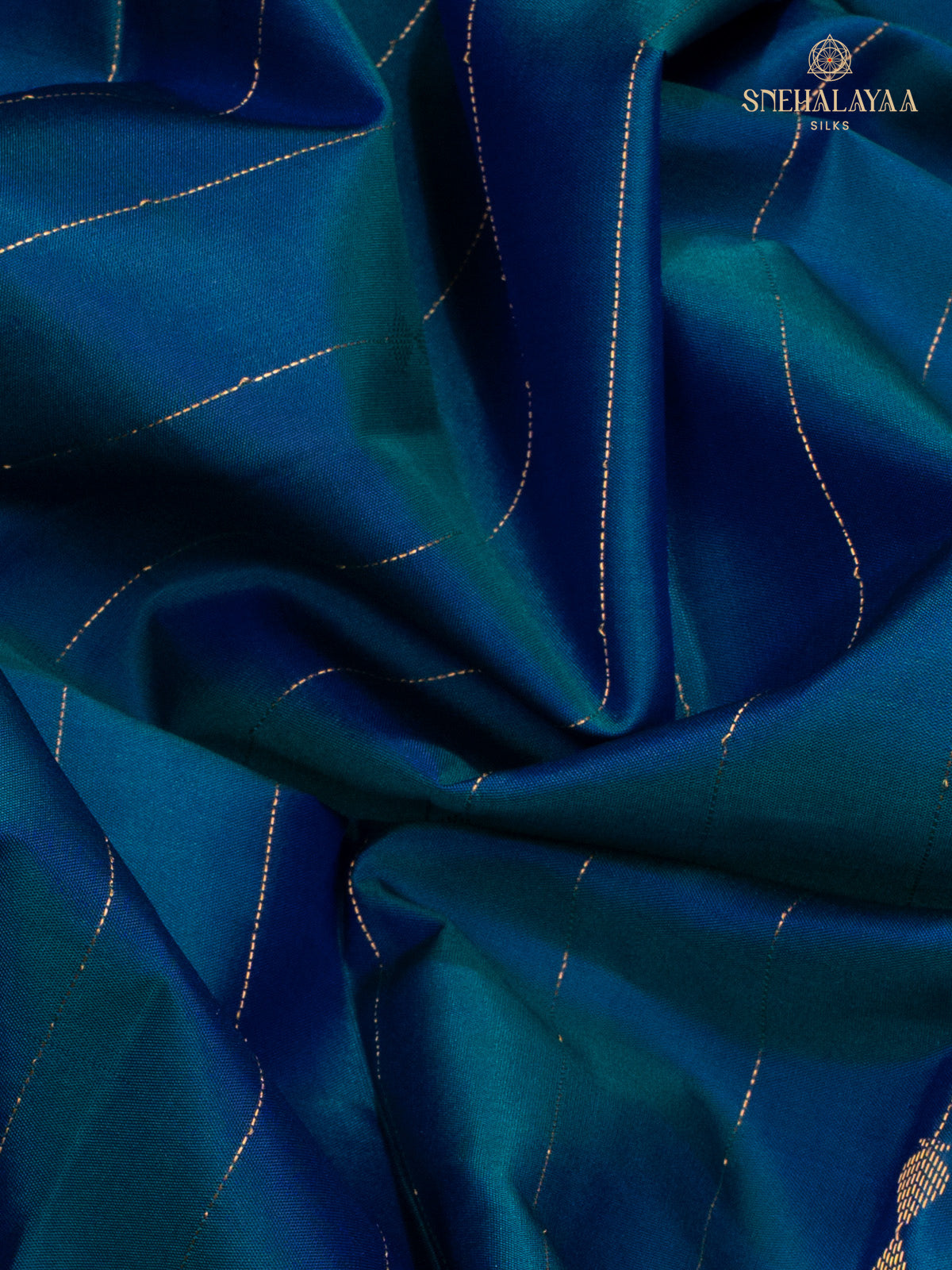 Blue Korvai Kanjivaram Silk Saree