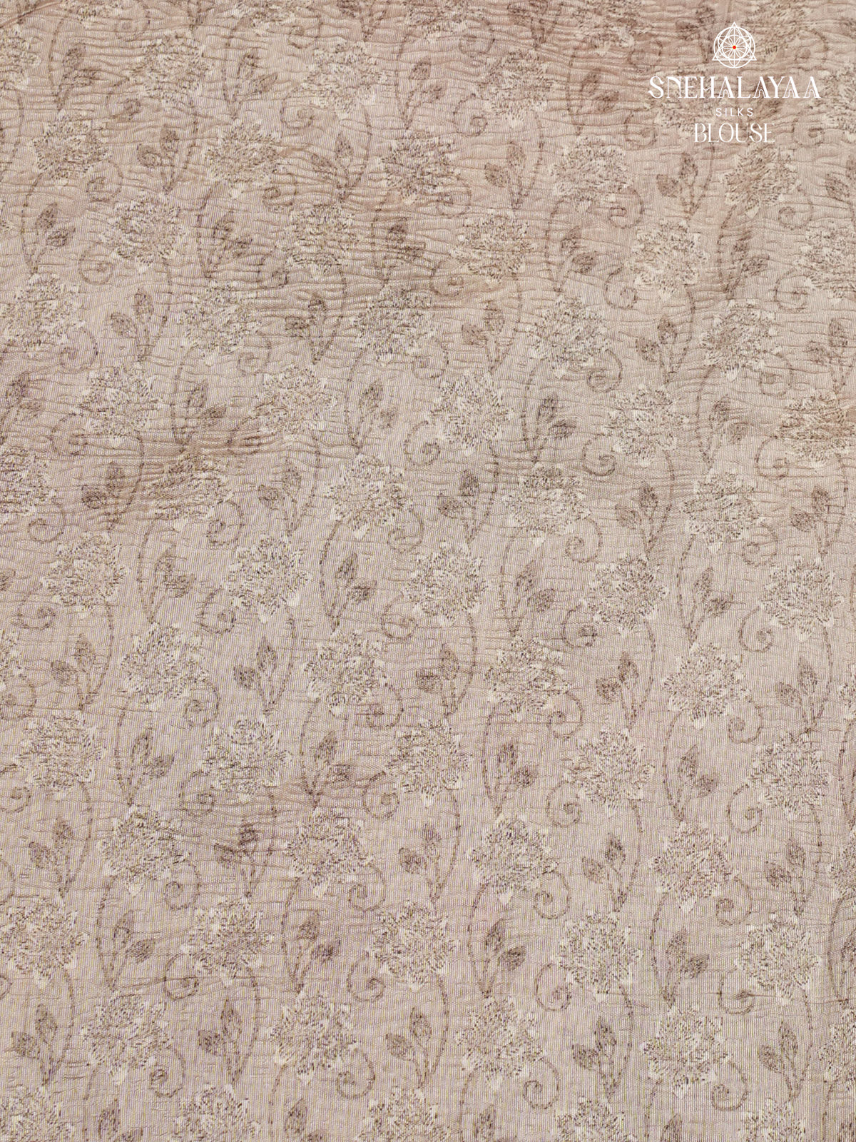 Beige Crush Embroidery Saree