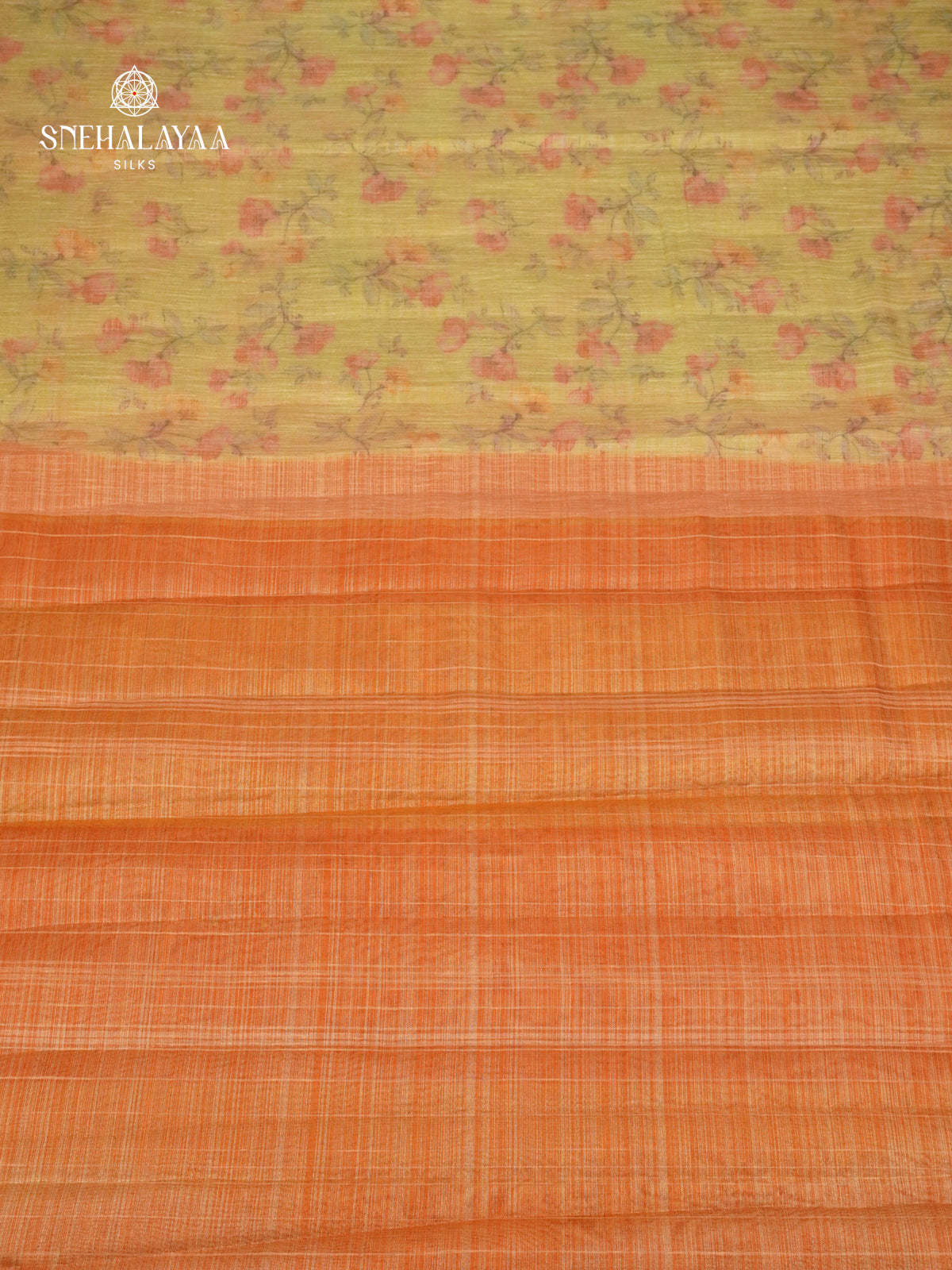 Pale Yellow Linen Tissue Saree