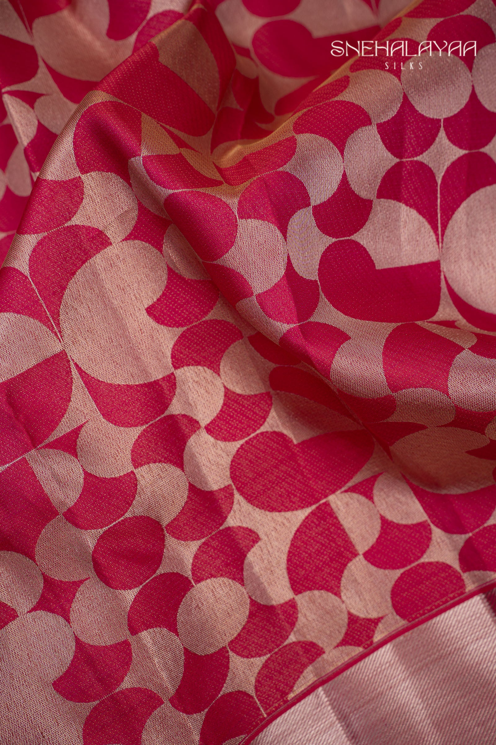 Cherry Pink Kancheevaram Silk Saree