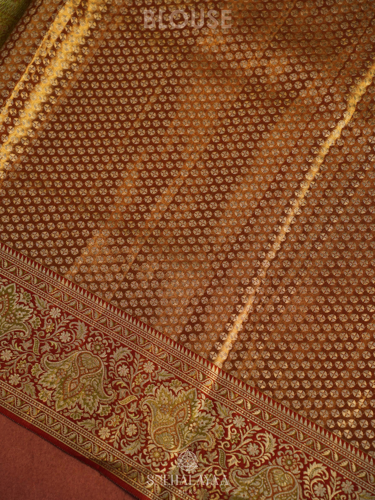 Golden Kanjivaram Silk Saree