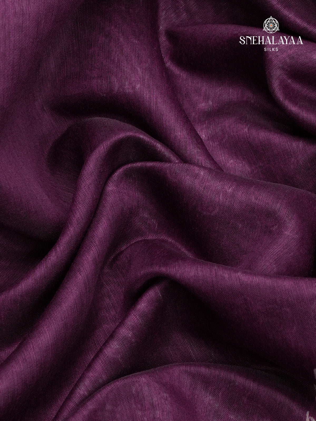 Magenta Printed Linen Saree