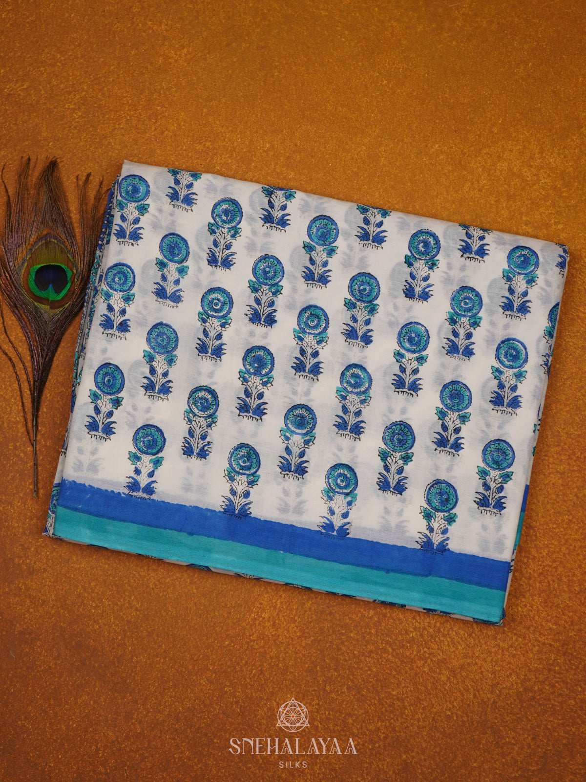 White Jaipur Cotton Saree