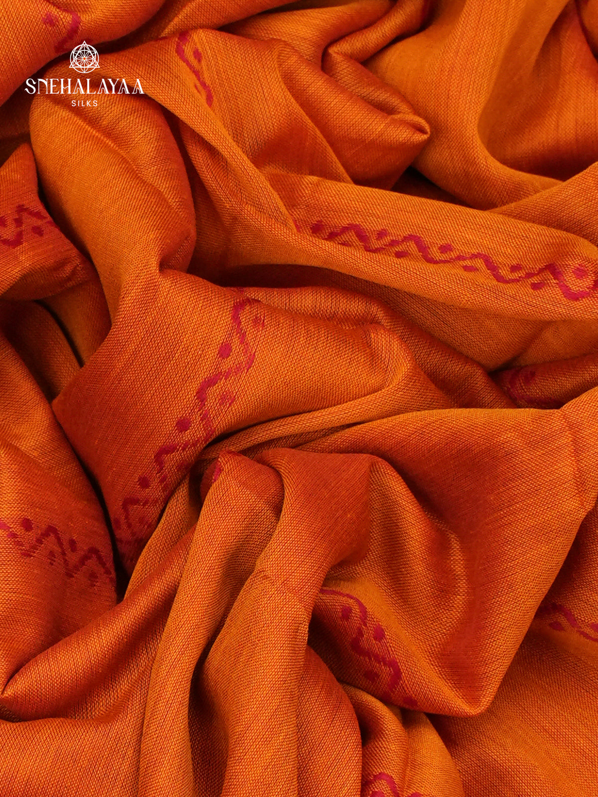 Orange Narayanpet Cotton Saree