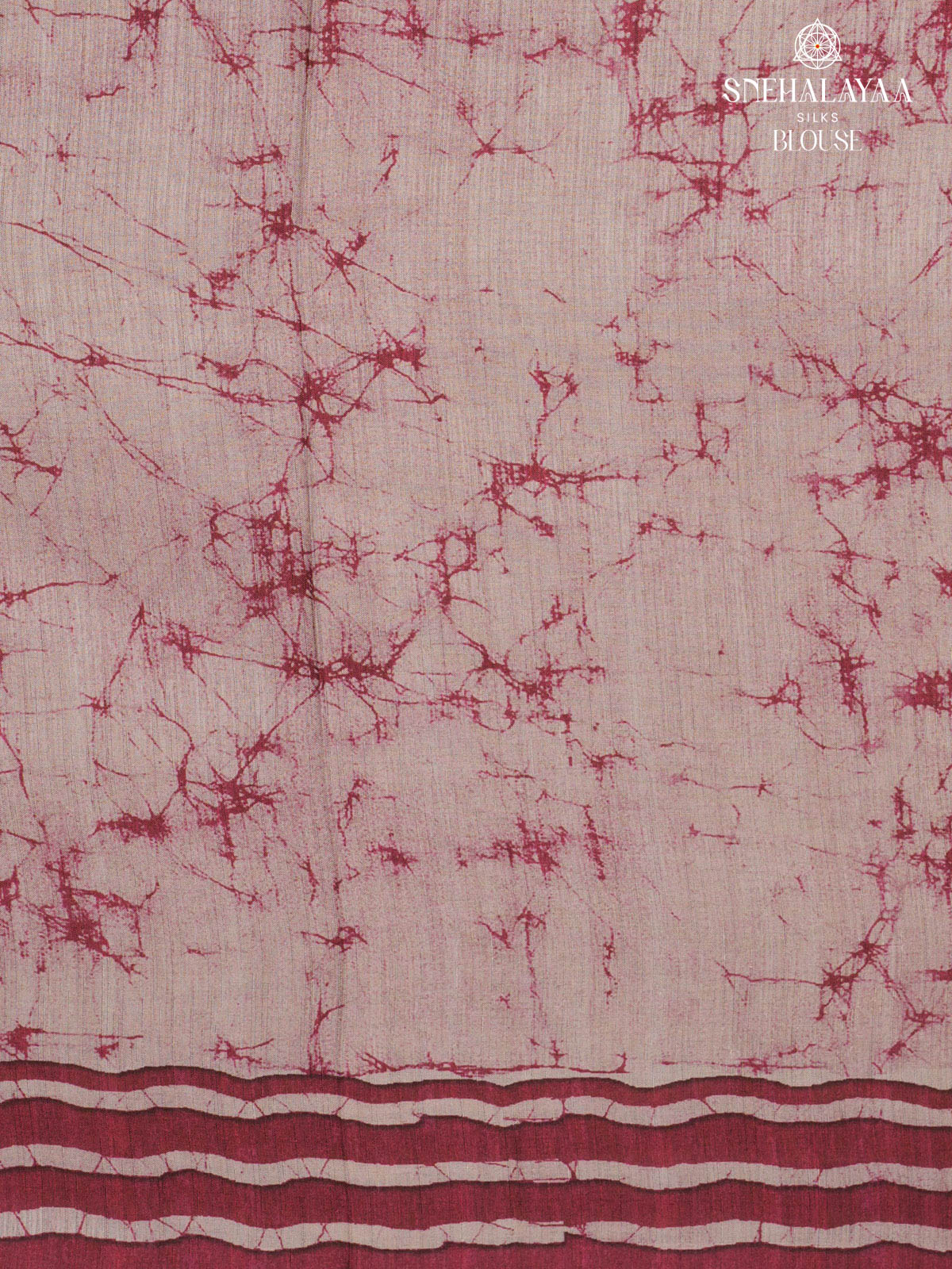 Maroon Printed Tussar Saree