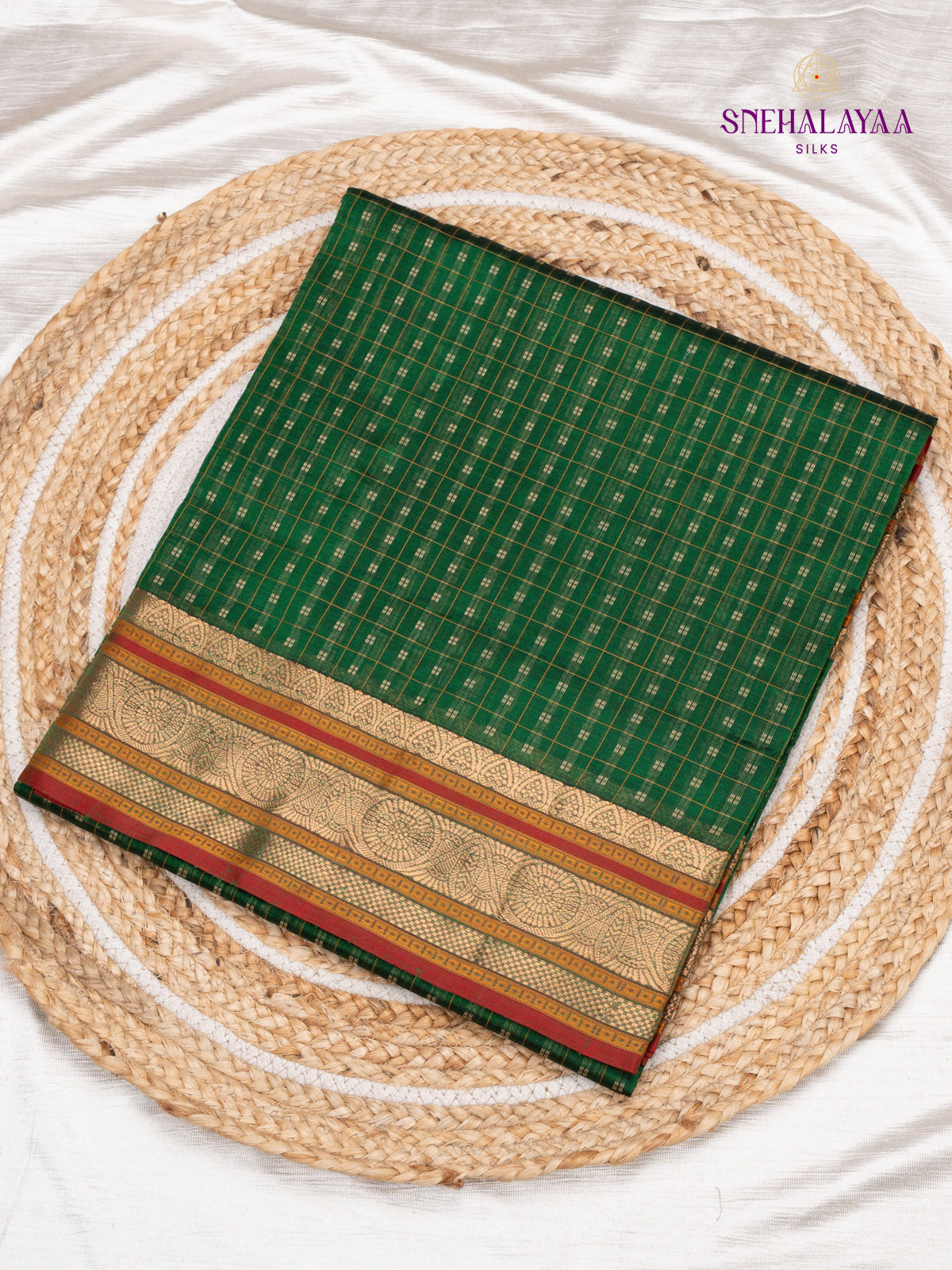 Green Kanchi Silk Cotton Saree
