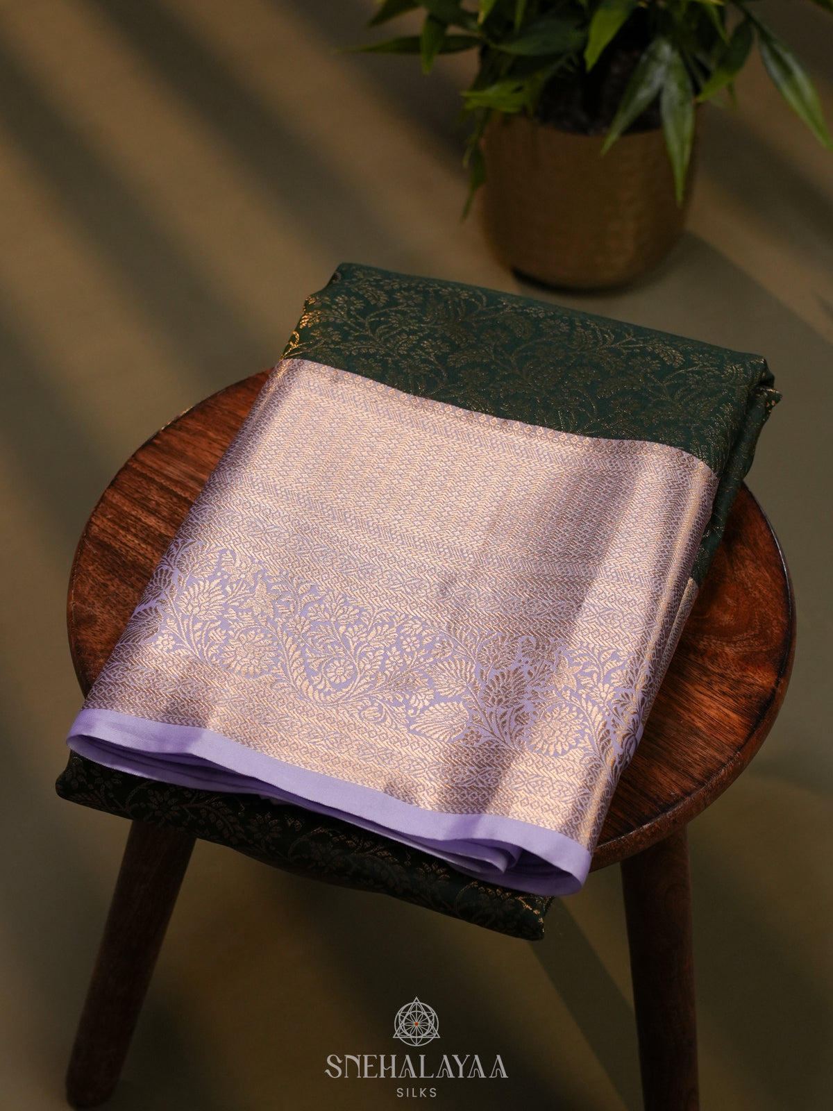 Forest Green Art Silk Saree