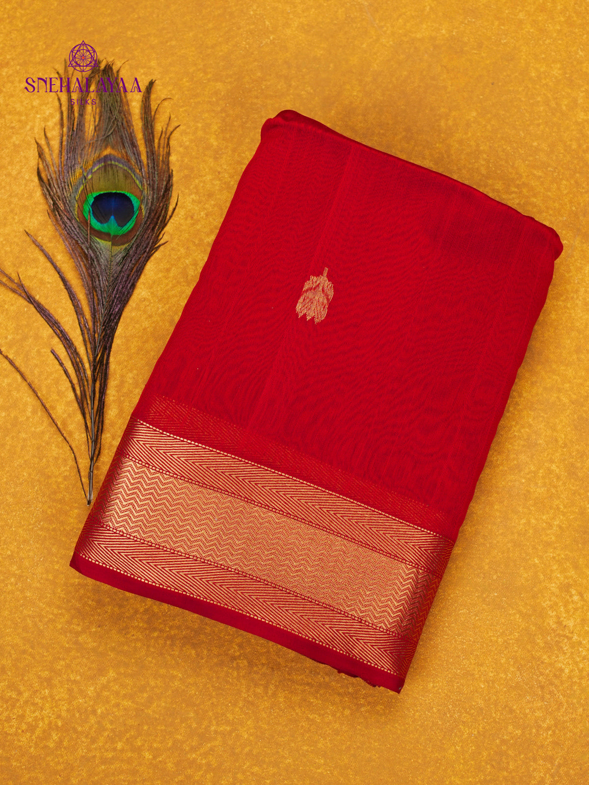 Red Maheshwari Silk Cotton Saree