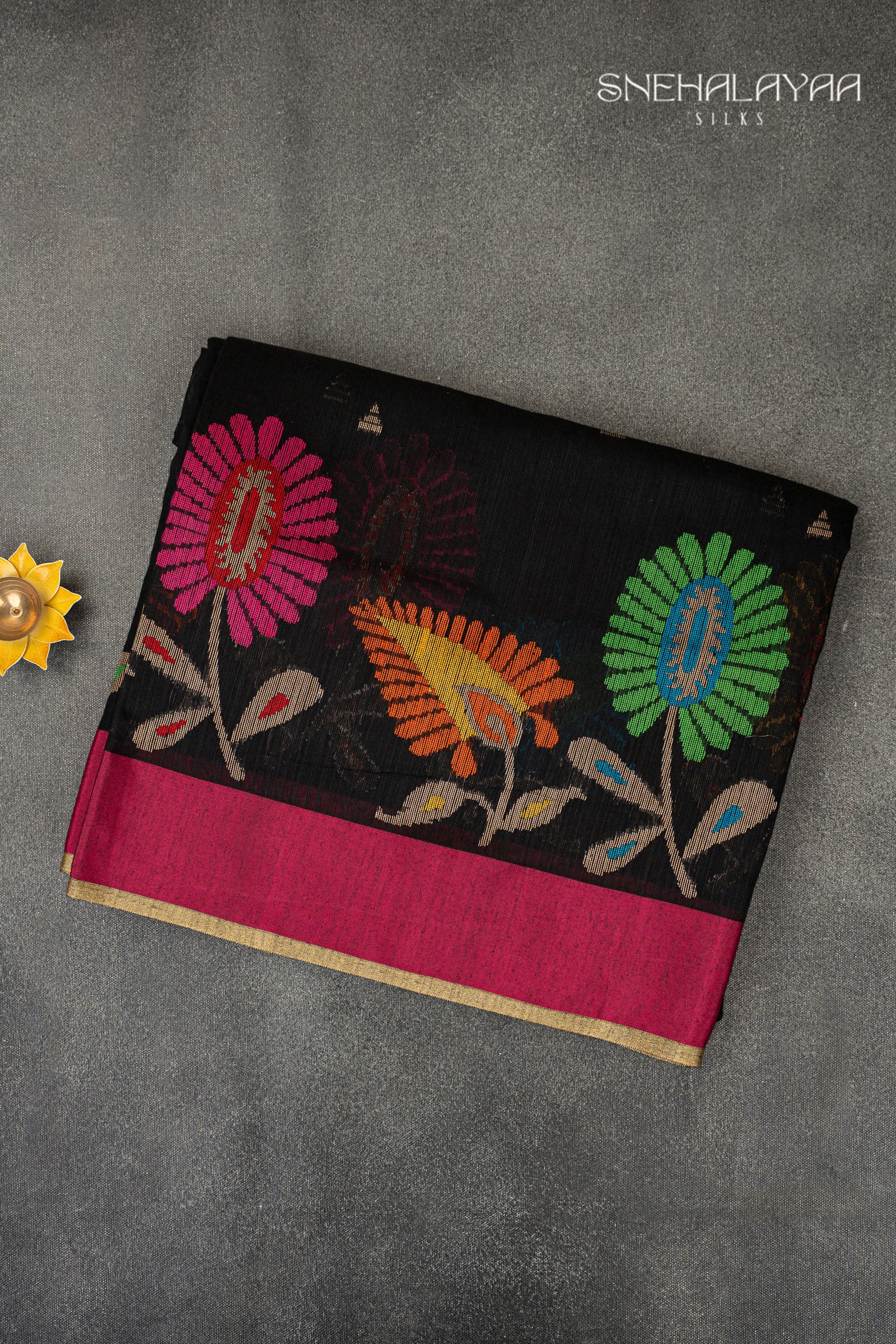 Black Banaras Jute Saree