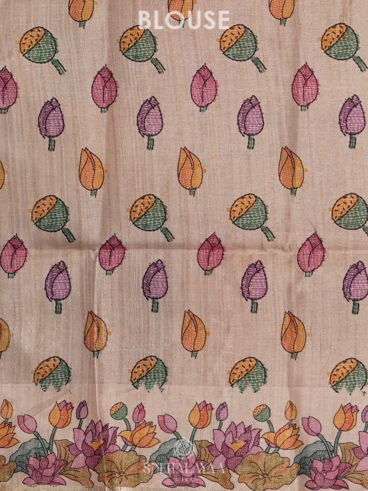 Olive Green Tussar Saree