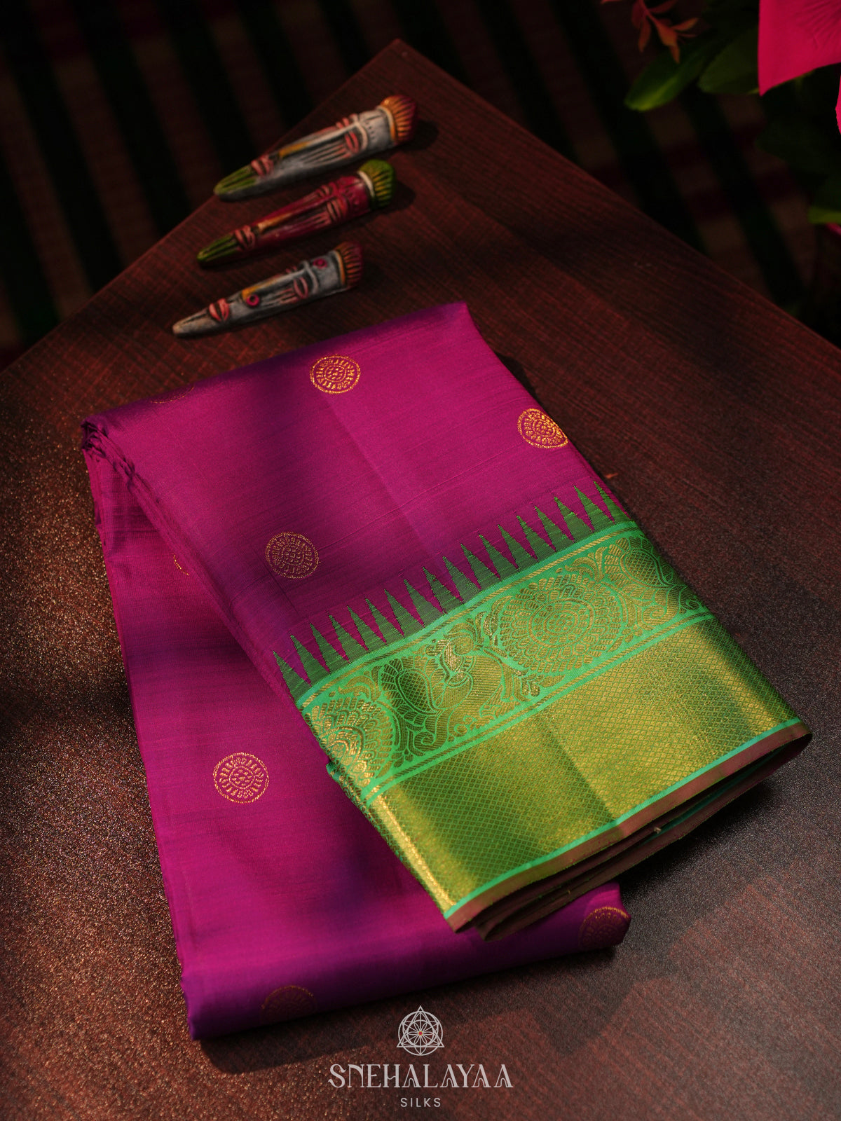 Magenta Kanjivaram Silk Saree