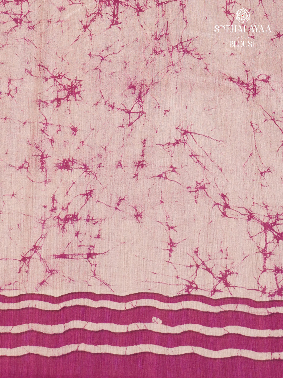 Magenta Printed Tussar Saree