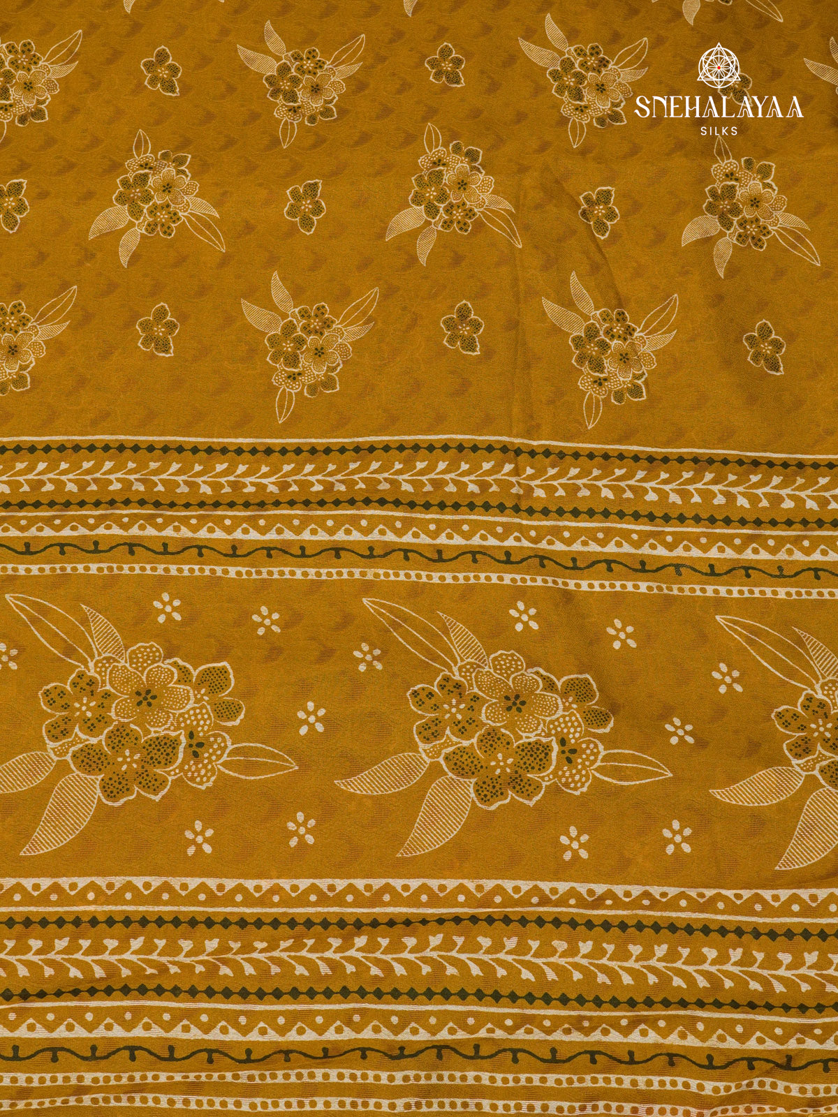 Yellow Printed Matka Saree