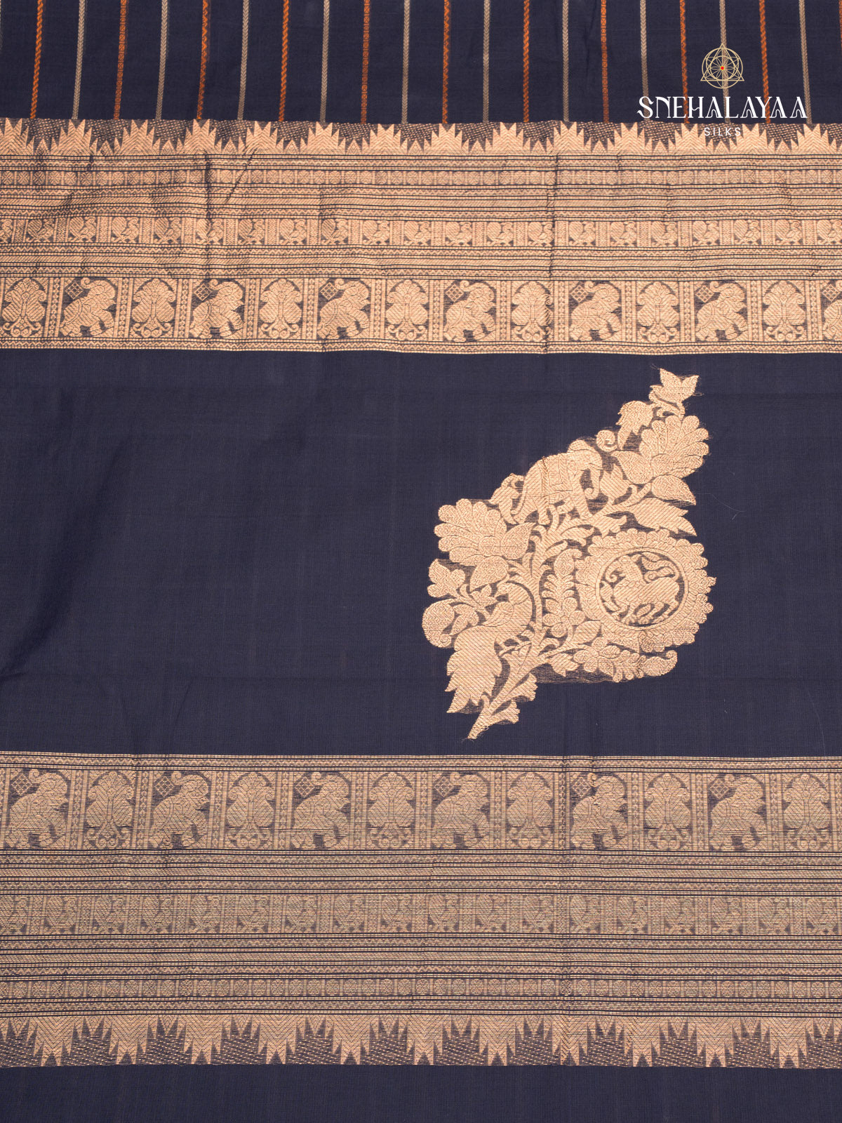 Black Kanchi Cotton Saree