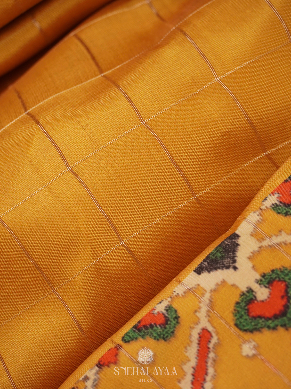 Mango Yellow Tussar Saree