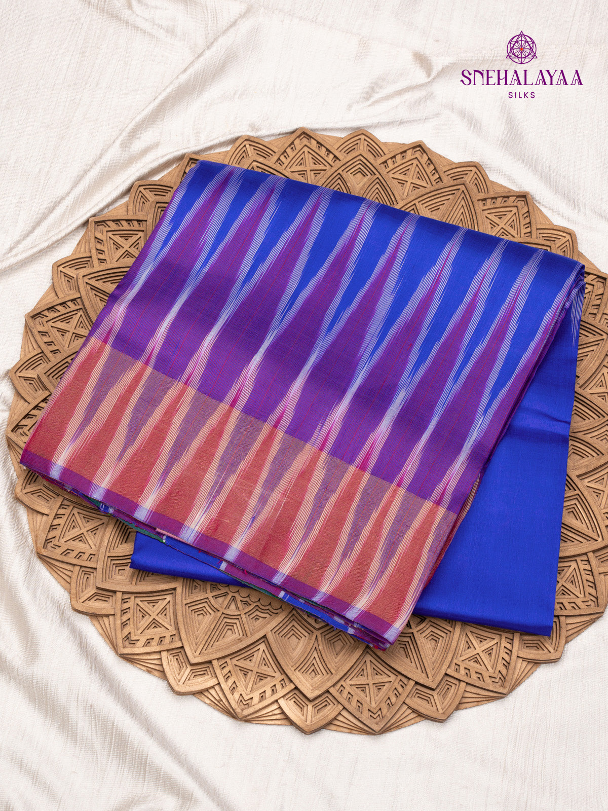 Blue Katan Silk Saree