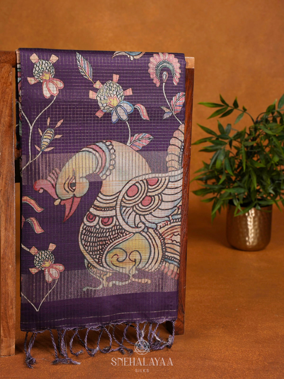 Purple Tussar Saree