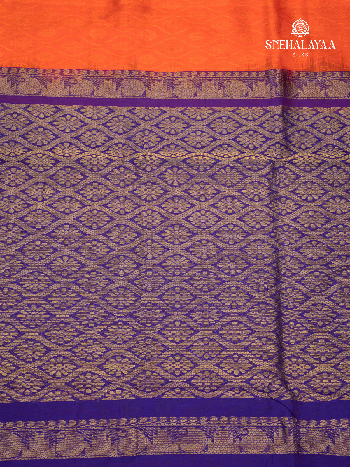 Rust Orange Kanchi Silk Cotton Saree