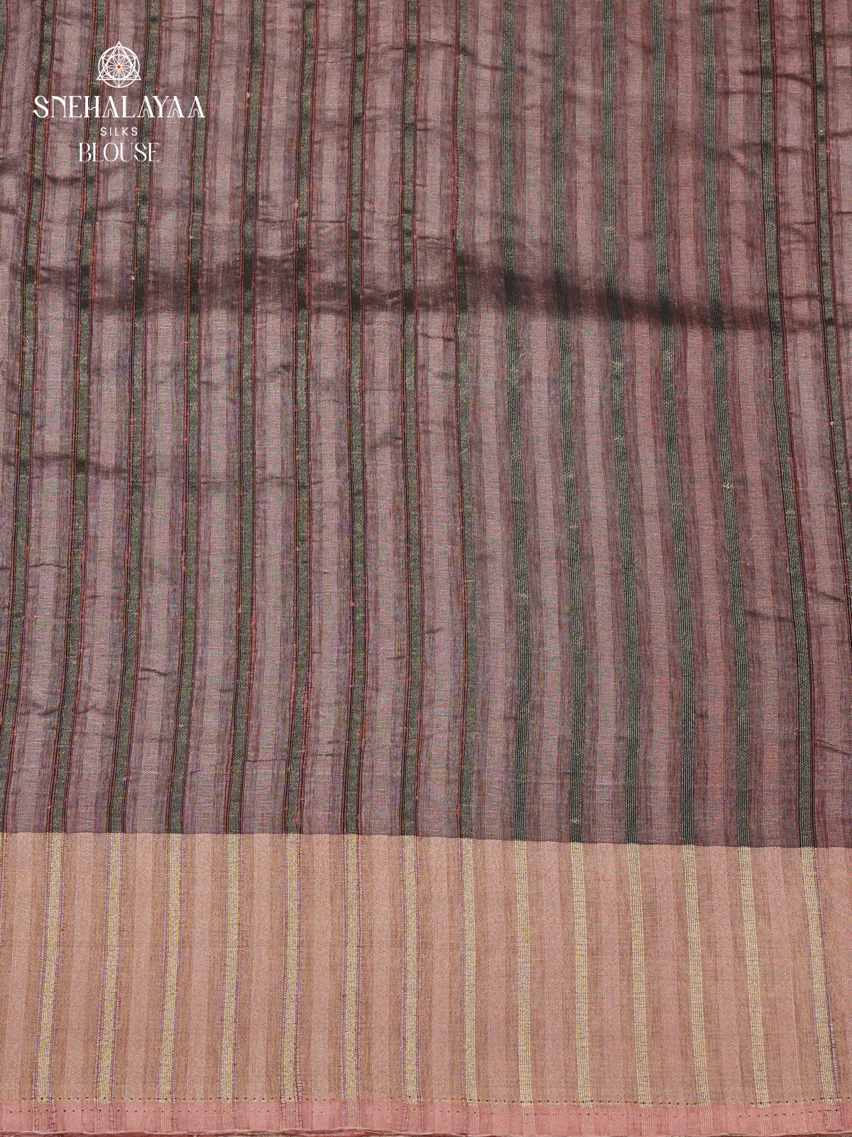 Brown Tussar Embroidery Saree