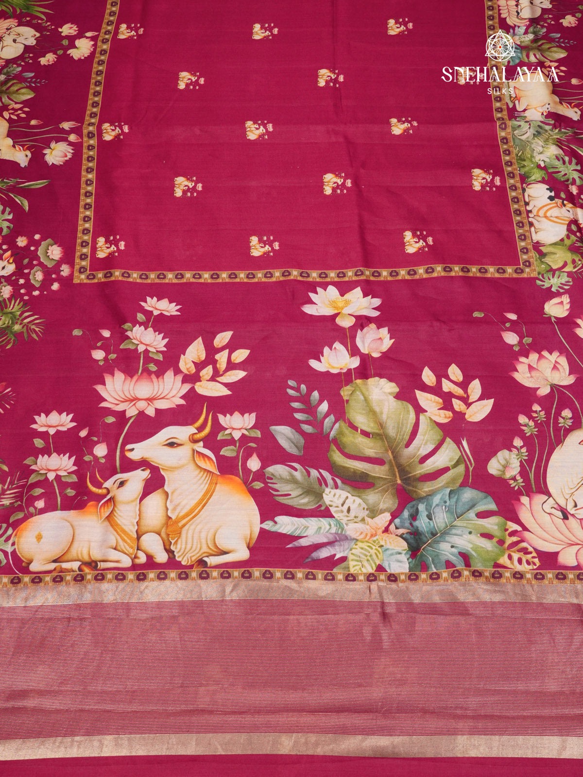 Pink Chiniya Silk Saree