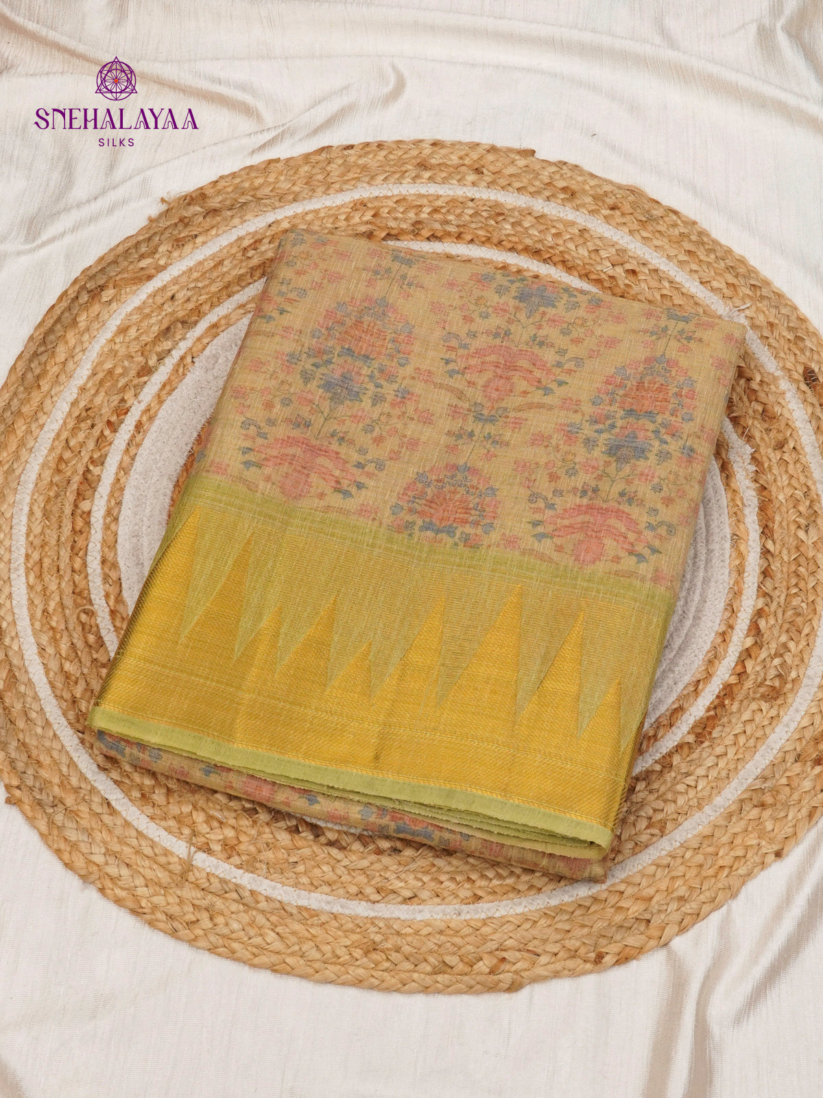 Beige Linen Tissue Saree