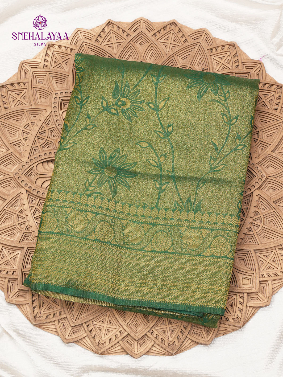 Emerald Green Soft Silk Saree