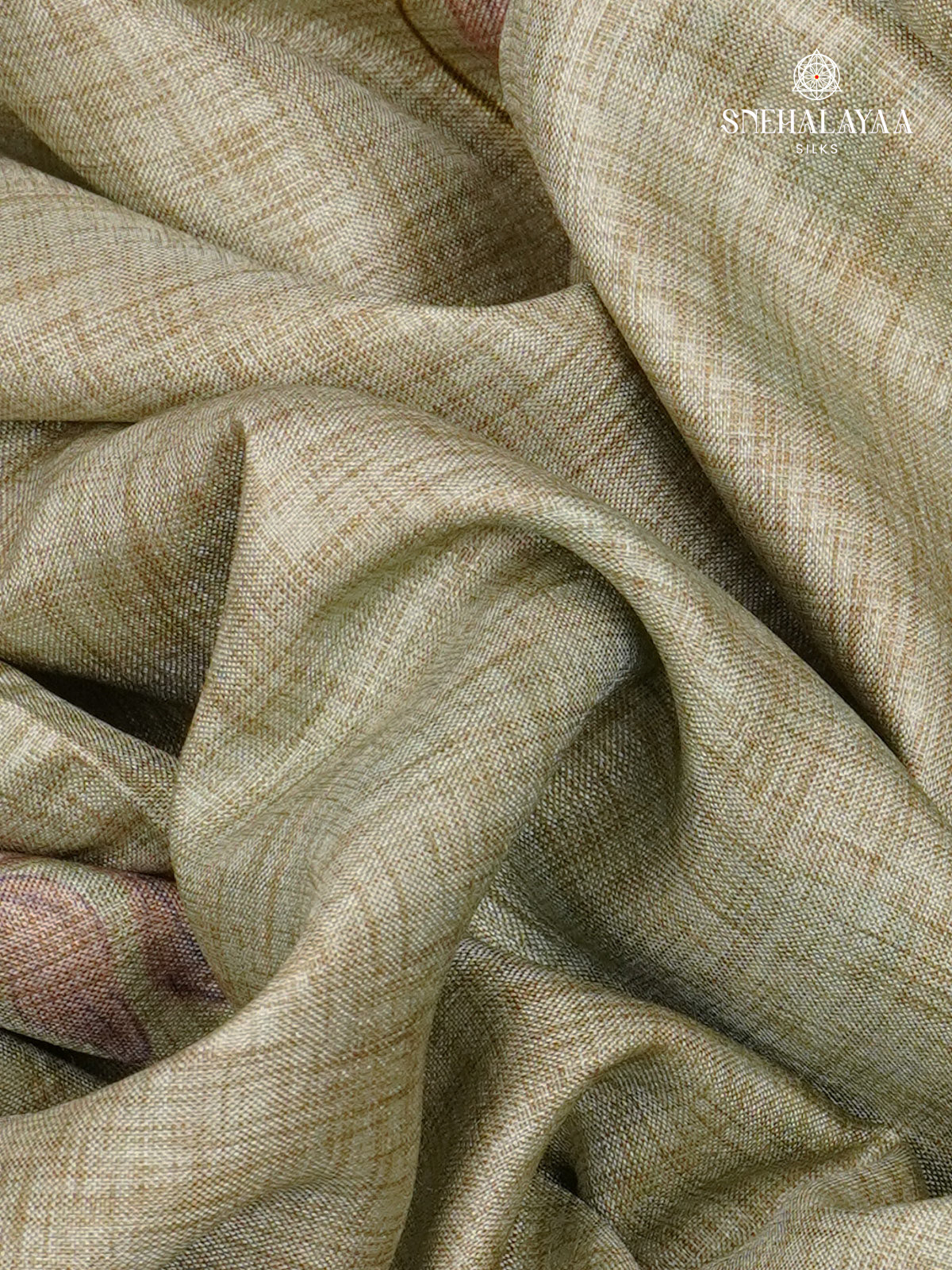 Grey Floral Printed Tussar Saree