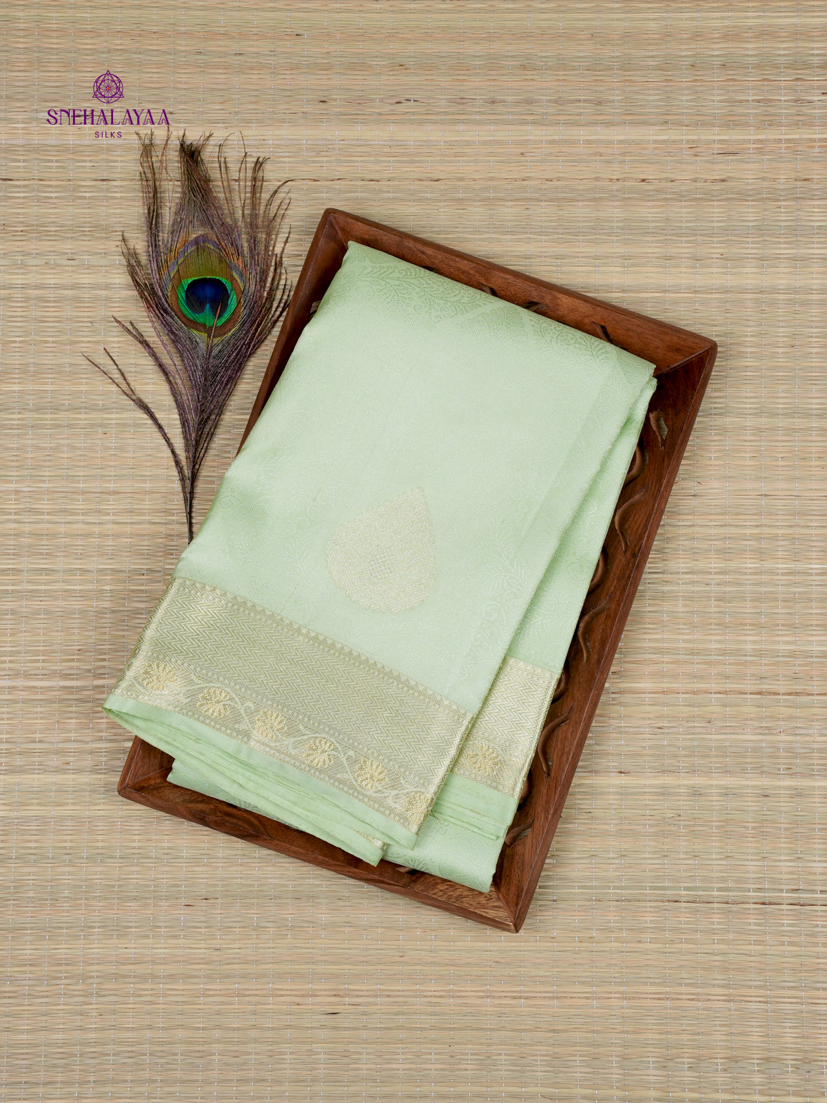 Mint Green Kanjivaram Silk Saree