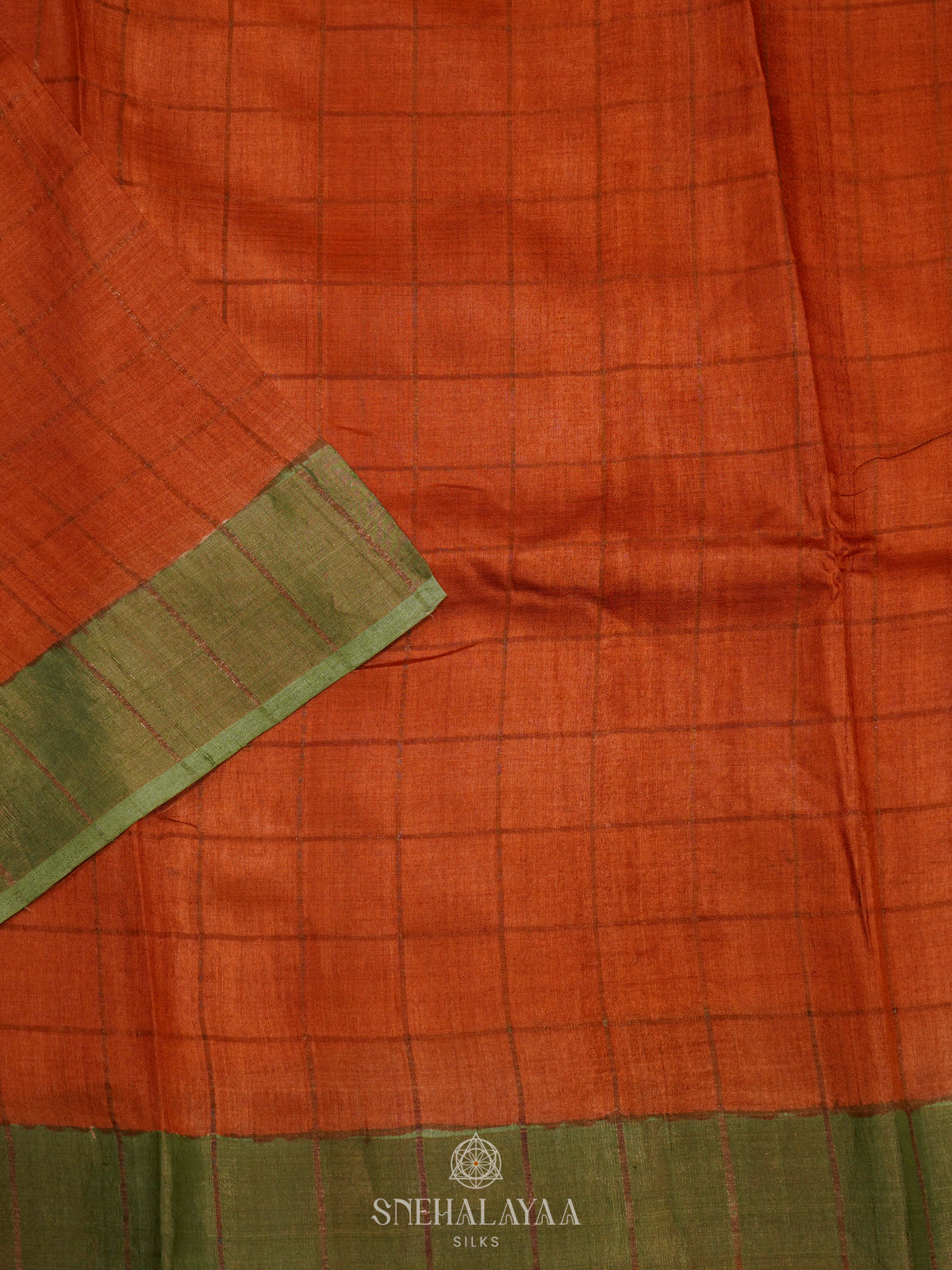 Orange Tussar Saree