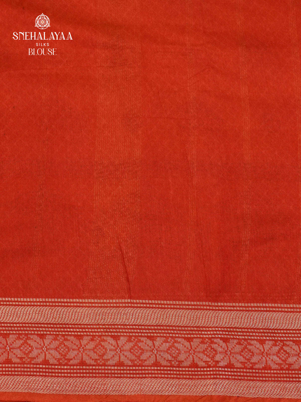 Off-White Kalamkari Saree with Red Woven Border