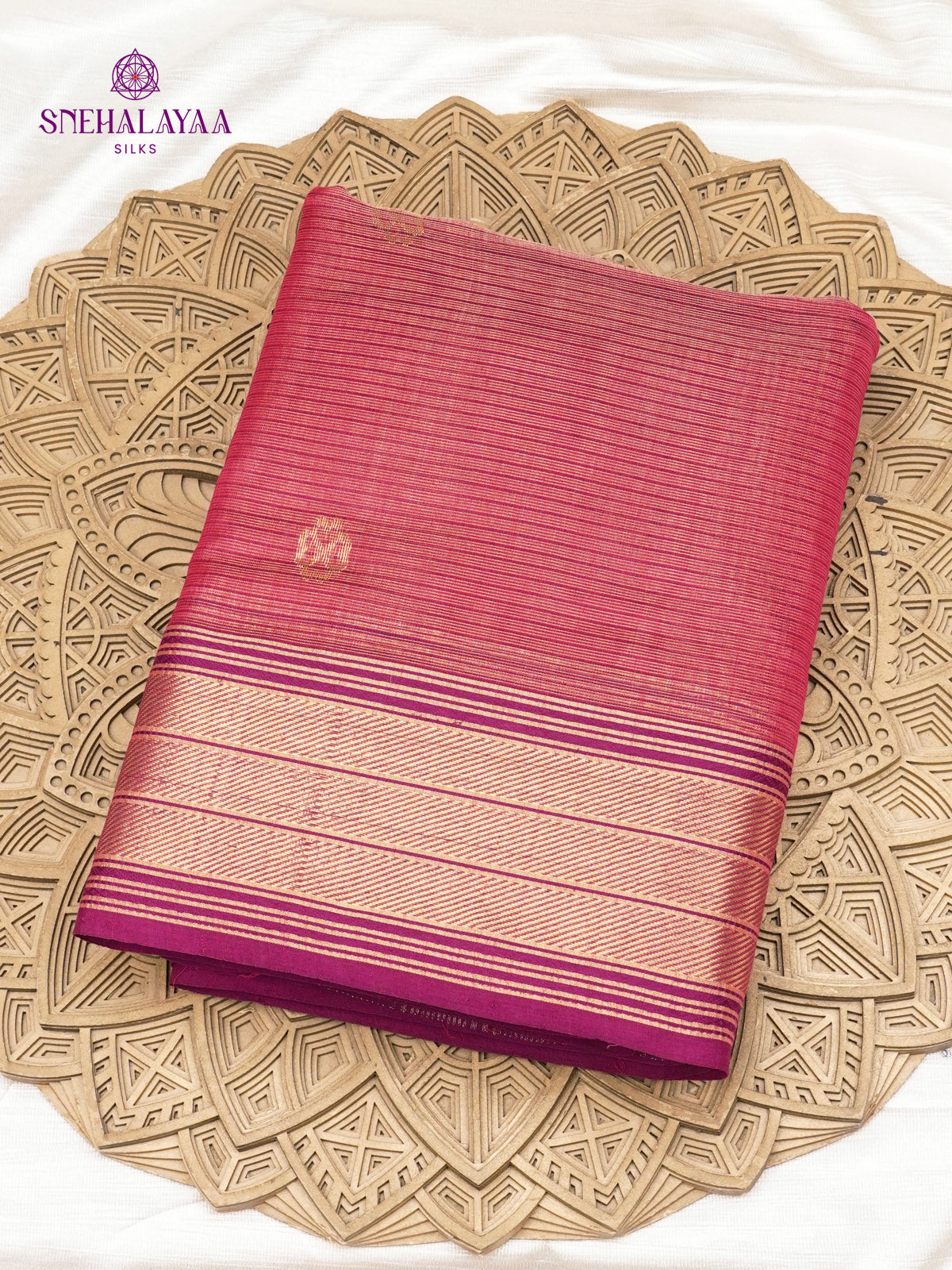 Pink Maheshwari Silk Cotton Saree