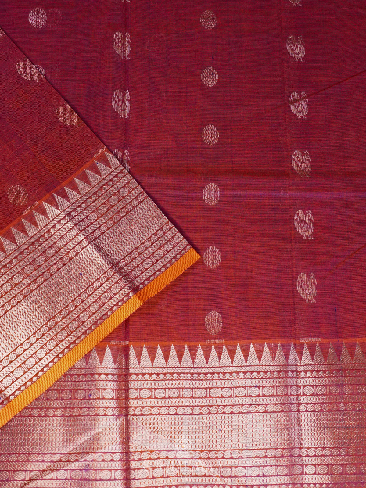 Pink Mangalagiri Kuppadam Silk Cotton Saree